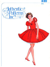 Square Dance Dress, Sweetheart Neckline, Authentic Patterns 330 Sizes 18 20 22