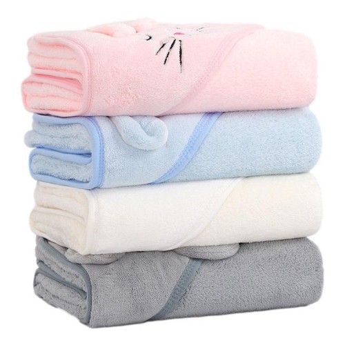 Cartoon Animal Baby Bath Towels Soft Newborn Hooded Blanket Toddler Bathrobe - Picture 3 of 28