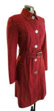 8 Tocca Coral Red Contrast Stitch Belted Twill Tench Coat
