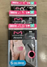 3 Pair MAIDENFORM Flexees Brief Shapewear FP0058  Smoothing Small Dark Brown NWT