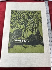 Unframed Art Linocut Starrgarden from Old Sitka '94 Signed & Unsigned Lot of 7