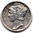 1925 P Mercury 90% Silver Dime BU Uncirculated FSB