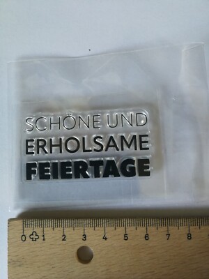 Clearstamp ''Schöne und erholsame Feiertage'' ca. 6,6 x 3,7 cm