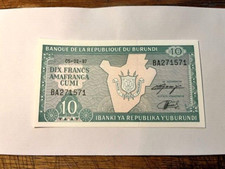 1997 Burundi 10 Francs P-33d CU #13780