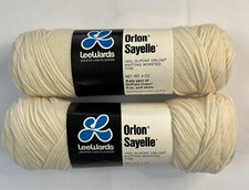 Lee Wards Orlon Sayelle Yarn 4 Ply Worsted 12534 Tawny White 2 Skein Lot 4 oz