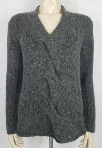 Eileen Fisher dark gray Wool blend thick V-Neck c… - image 1