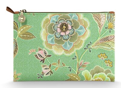 Pip Studio Matata Charly Cosmetic Flat Pouch M Kosmetiktasche Green grün Neu