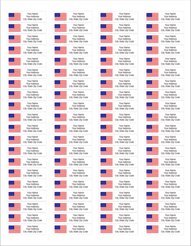 Flag Name Labels 240 Personalized Labels American USA Flag Address Mailing 0.5