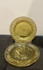 5 Vintage FEDERAL Depression Glass Sharon Cabbage Rose Amber 6” Dessert Plate