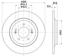 2X Hella 8DD 355 131-381 Bremsscheibe FüR Hyundai