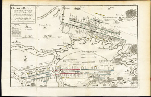 Antique Map-BATTLE-ACOSSE-VILLERS DE VILLE-MEHAIGNE-BELGIUM-Beaurain-1776 - Picture 1 of 1