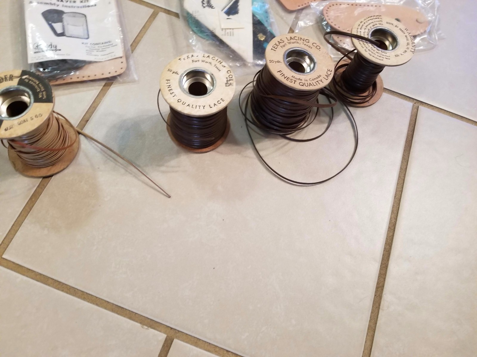 Vintage Texas Lacing Co Quality Leather, LACE, PATTERNS,LEATHER KITS