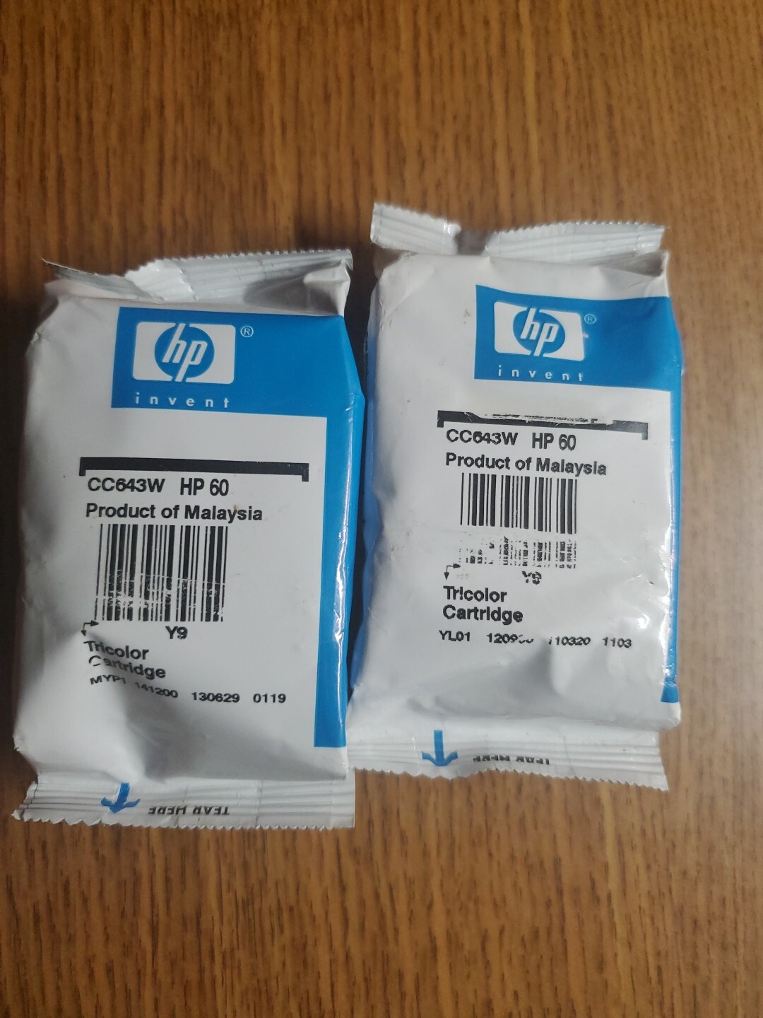 New Genuine HP 60 CC643W Tri Color Ink Cartridge No Box Sealed Bag OEM new-genuine-hp-60-cc643w-tri-color-ink-cartridge-no-box-sealed-bag-oem