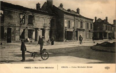 Old postcard Creil Rue Jules Michelet (376824)