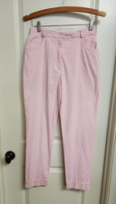 Vintage Marisa Canvas Pink White Gingham Checked High Rise Pants Tapered Size 6
