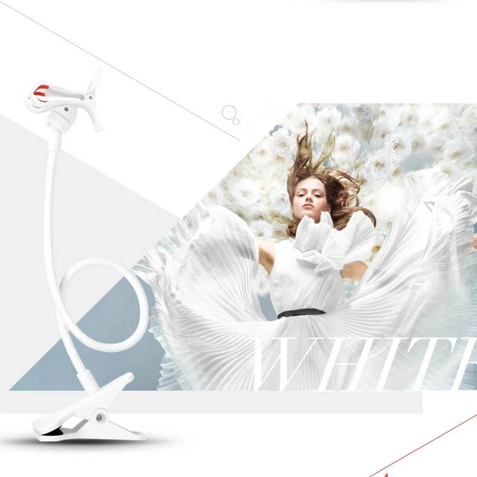 2 Flexible 360 Clip Mobile Cell Phone Holder Lazy Bed Desktop Bracket Mount Stan - Image 2 of 4