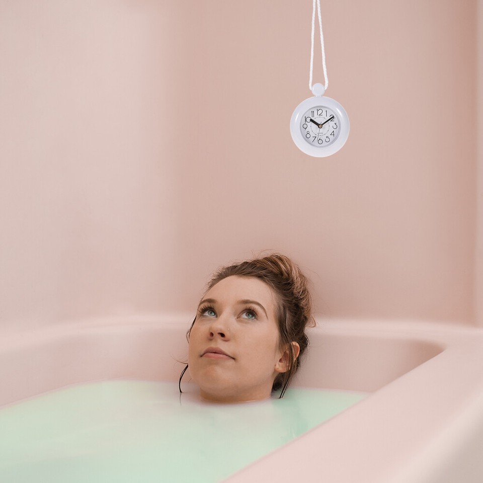 Non Ticking Wall Clock Outdoor Timer Bathroom Waterproof Decorative eBay