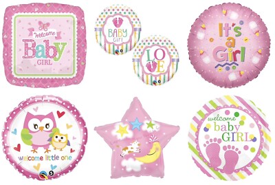 New Baby Girl 18'' Pink It's A Girl Foil Mylar Baby Shower Party Balloons  B