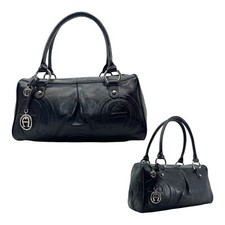 Vintage 90s 00s ETIENNE AIGNER Large Embossed Leather Satchel Bag Doctor Handbag