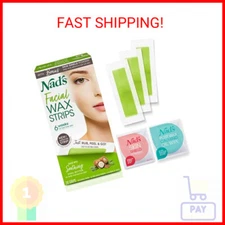 Nad's Facial Wax Strips - Hypoallergenic All Skin Types - Facial Hair Removal Fo