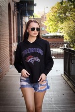 Denver Broncos Hoodie Sizes SM - 3X Rhinestone Pullover Hoodie UNISEX - New