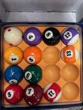 TV Pro-Cup Billiard Balls  Missing 9,10,14,15 balls 12 out of 15 
