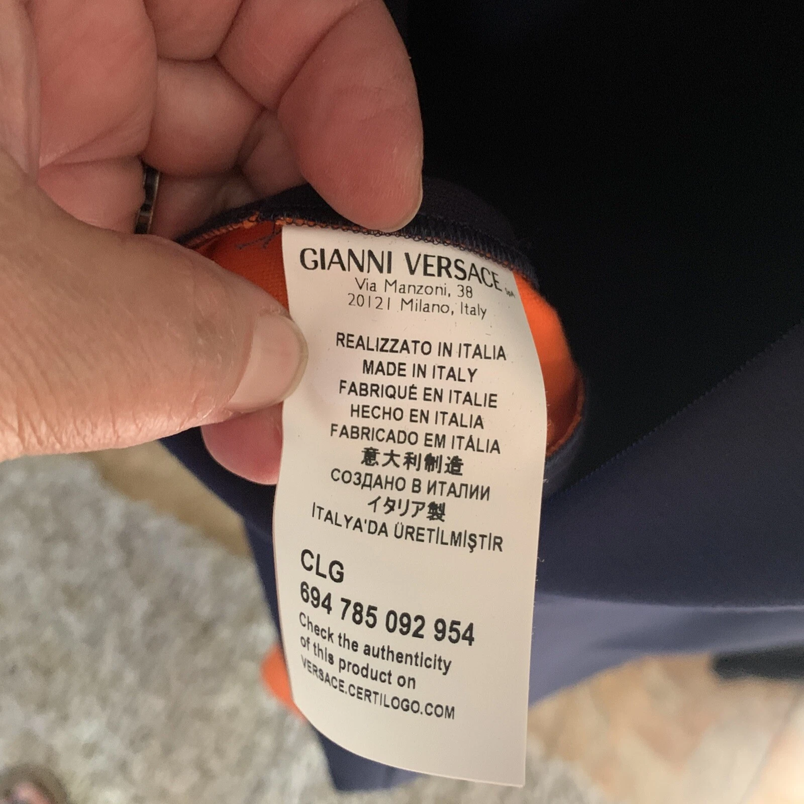 Abito Gianni Versace Collezione Color Block Arancione Navy Taglia IT 46 12 Vintage