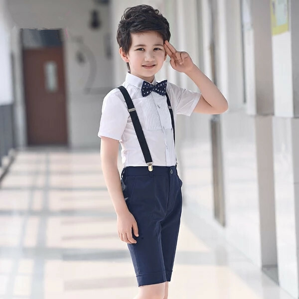 Baby Jungen Anzug Set - Gentleman Outfit Mit Fliege & Hosenträger