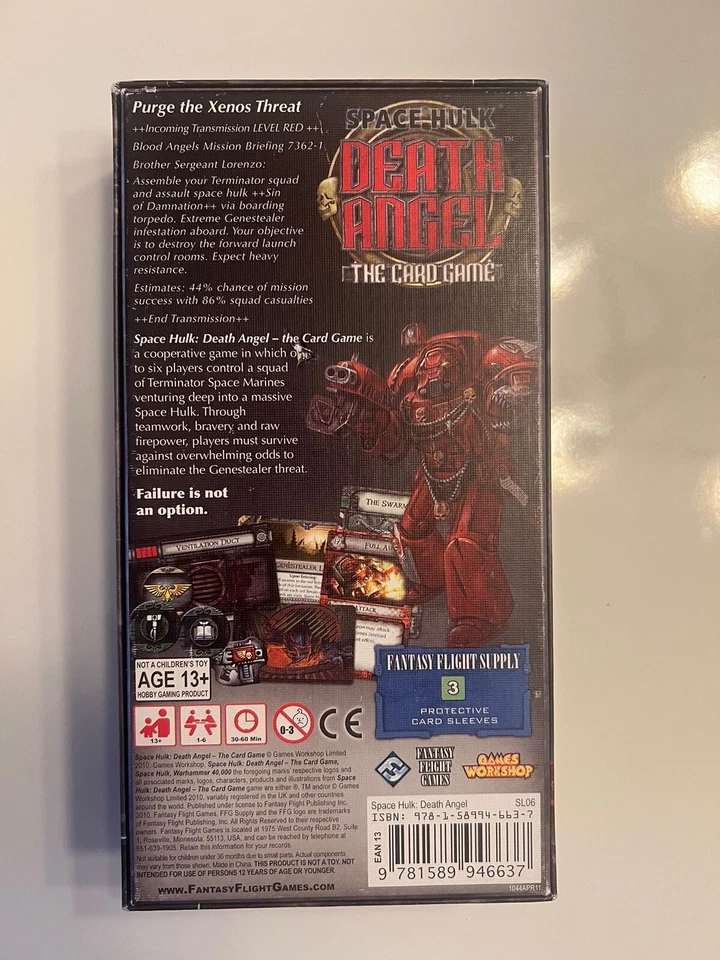 Death Angel: The Space Hulk Juego de Cartas Fantasy Flight Warhammer 100% COMPLETO CASI NUEVO+ Foto 3 de 4
