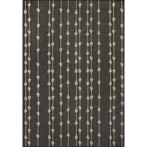 nuLOOM Kiernan Vertical Teardrop Stripe Indoor/Outdoor Area Rug in Charcoal - Picture 2 of 7