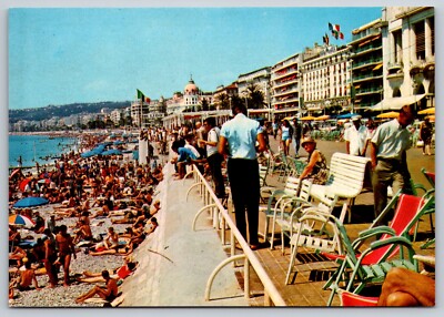 Postcard France Nice Cote d'Azur beach Hotels on teh Promenade 37D