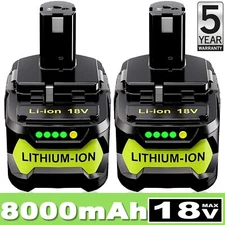 2X For RYOBI P108 18V 8.0Ah One+ Plus High Capacity 18 Volt Lithium LED Battery
