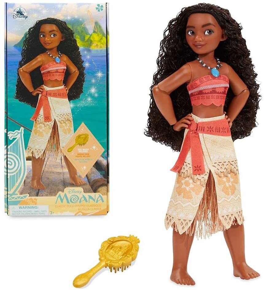 Classic Princess Moana 11.5” Doll & Brush Hairbrush Figure Holiday