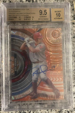 Rhys Hoskins 2017 Bowman High Tek Orange Magma Diffractor Auto #/25 BGS 9.5/10