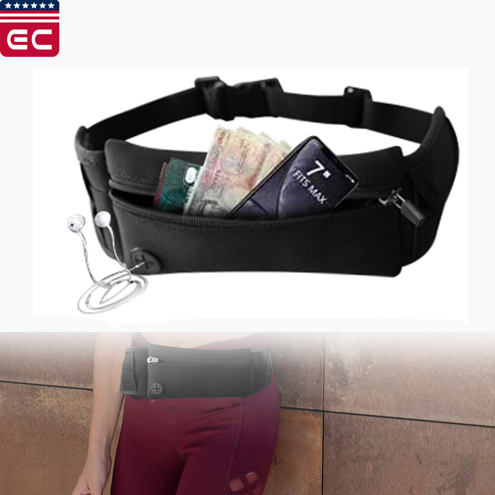 Waterproof Running Belt Fanny Pack Waist Pouch Outdoor Camping Hiking Zip  Bag