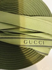 Authentic GUCCI Ribbon Green, 5/8 In wide, sell by the yard, Made in Italy.