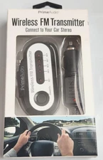 Prime Audio Wireless FM Transmitter Car Stereo Music For iPhone Android, New