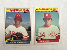 (2) 1986 FLEER BASEBALL'S BEST SLUGGERS VS PITCHERS-ROSE #29-TOM BROWNING #4