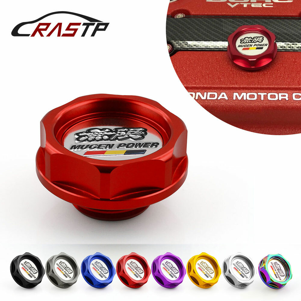 Mugen Power Style Aluminum Oil Cap & Radiator Cap Cover Set – Black, 32mm Thread