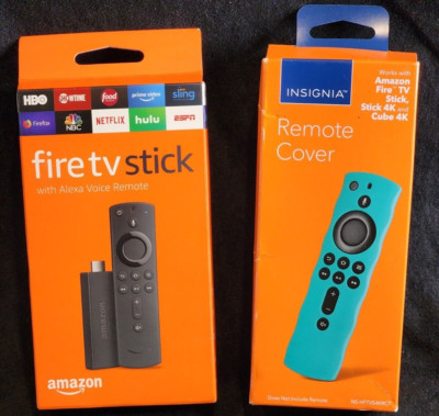 NEW Amazon Fire TV Stick (2nd Gen) with Alexa Voice Remote + Green Remote Cover
