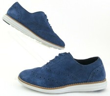 Women's Cole Haan Originalgrand Wingtip Oxford Size 5.5 Marine Blue Suede