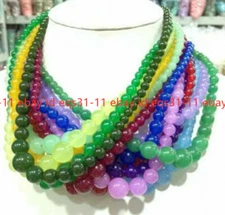 6-14mm Multicolor Gemstone Round Beads Jewelry Necklace 18 Inches AAA