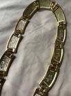 VTG 1980s Greek Key Choker Necklace Gold Tone 16” Chain LINK  Collar Estate MINT — photo 7