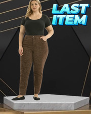 Terra  Sky Women  s Straight High Rise Jeans Size 2X 22W color Leopard NEW