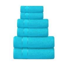 6 Piece Bath Towel Set 2 2 Hand 2 Washcloths Turquoise