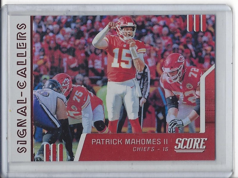 Patrick Mahomes,II, 2019 Score Signal-Callers Red Football  Card #SC-18 (A)