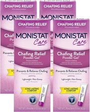 Monistat Chafing Relief Powder Gel Protection for Intimate areas, Pack of 4