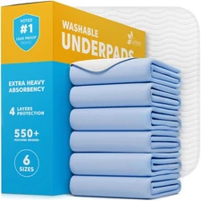 GREEN LIFESTYLE Washable Underpads - LARGE INCONTINENCE  Pet Pads, REUSABLE F...