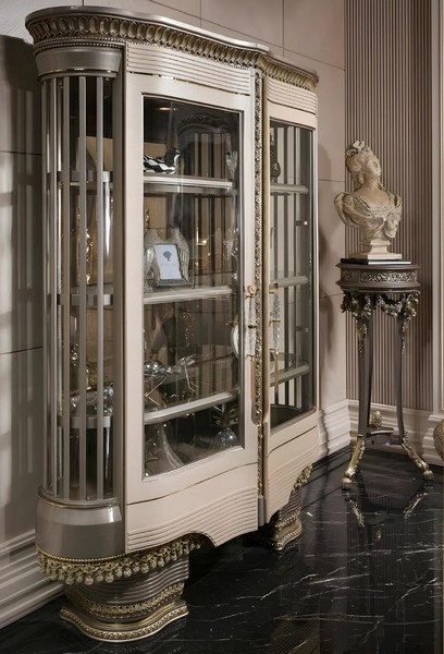 Klassische Beige Wohnzimmer Vitrine LuxuriöSe Anrichte Edle MöBel-image