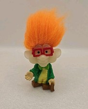 Vintage 1993 Glow In The Dark Troll Burger King Kids Club 3'' IQ Troll Doll VG